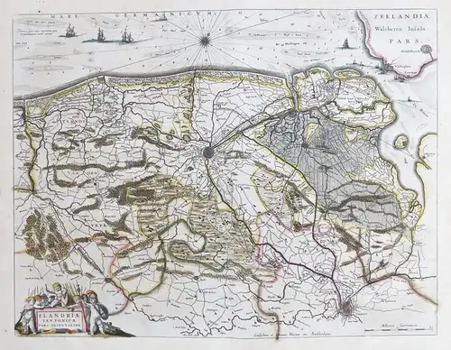 Flandriae Teutonicae Pars Orientalior - Flandre Brugge Ghent Ostend Oostende Vlaanderen Nederland Niederlande