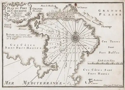 Plan du Port de Cartagene - Cartagena Murcia Espana Spain Spanien Espagne map maritime chart