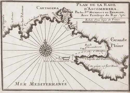 Plan de la Rade d'Ascombrera. - Cartagena Escombreras Murcia Espana Spain Spanien Espagne map maritime chart g