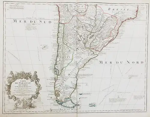 Carte du Paraguay du Chili du Detroit de Magellan &c - Paraguay Chile Argentina South America Karte map