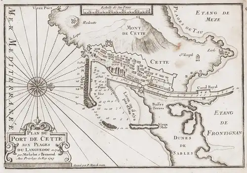 Plan du Port de Cette aux Plages du Languedoc - Sete Occitanie Herault map carte maritime chart