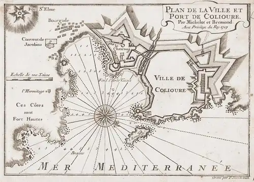 Plan de la Ville et Port de Colioure - Collioure Occitanie map carte maritime chart