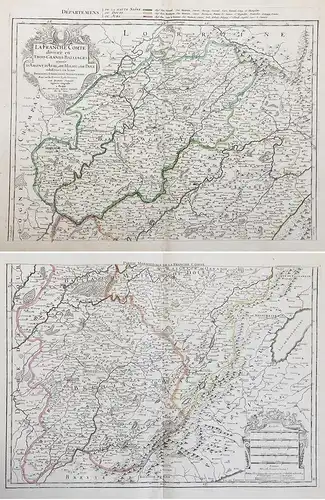 La Franche Comté divisée en Trois Grands Balliages scavoir d'Amont, d'Aval, et du Milieu ou de Dole subdivises