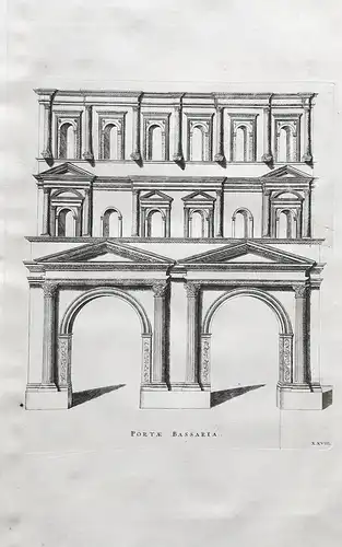 Portae Bassaria. - Roma Rome Rom Porta Bassaria architecture Architektur Italy Italia veduta incisione acquafo