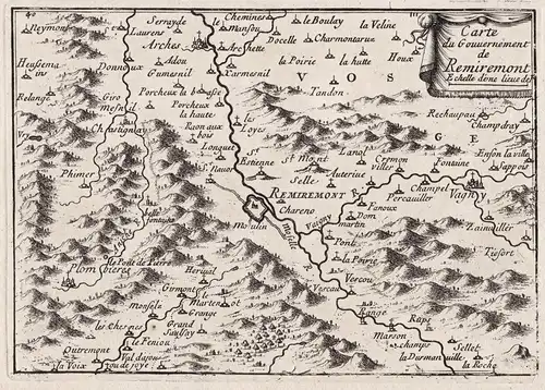 Carte du Gouvernement de Remiremont - Remiremont Vagney Epinal Vosges Lorraine Lothringen carte map