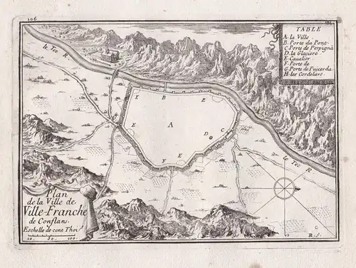 Plan de la Ville de Ville-Franche de Conflans - Villefranche-de-Conflent Occitanie Pyrenees-Orientales France