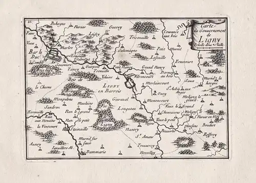 Carte du Gouvernement de Ligny - Ligny-en-Barrois Meuse Loraine Lothringen carte Karte map