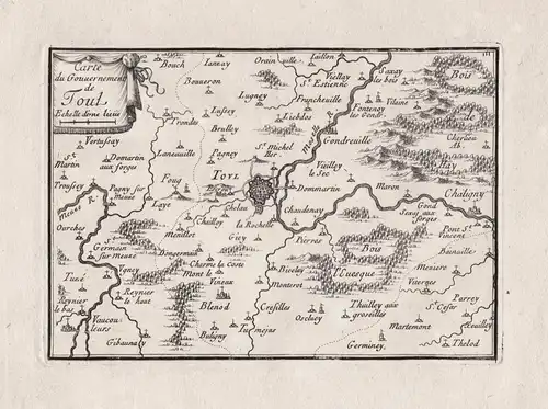 Carte du Gouvernement de Toul - Toul Meurthe-et-Moselle Lorraine Lothringen gravure estampe carte map Karte