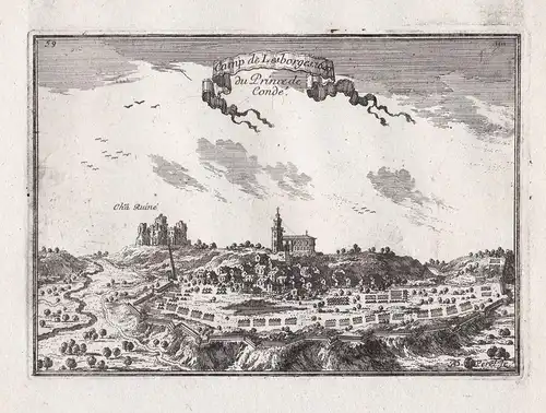 Camp de Lesborges 1647 du Prince de Condé - Borjas del Campo Bajo Tarragona Cataluna Spanien Espana map grabad