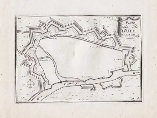 Plan de la Ville d'Ulm - Ulm Donau Festungsplan