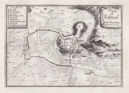 Plan de Valmoil - Vallmoll Tarragona Cataluna Spanien Espana Plan map grabado
