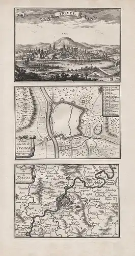 Treves / Plan de la Ville de Treves / Carte du Gouvernement de Treves - Trier Mosel Rheinland-Pfalz Ansicht Pl