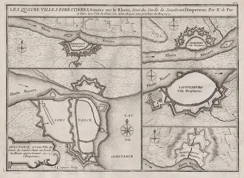 Les Quatre Villes Forestieres, Situées sur le Rhein, Sont du Cercle de Souabe... / Rheinfeld / Constance, est