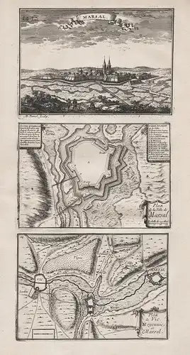 Marsal / Plan de la Ville de Marsal / Plan de Vic, Moyenuic et Marsal - Marsal Moselle Moyenvic Lorraine vue P