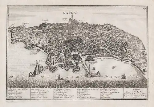 Naples - Napoli Neapel Naples view Italia Italy Italien incisione stampa