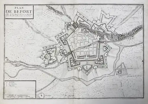 Plan de Belfort - Belfort Bourgogne-Franche-Comte Plan fortification gravure