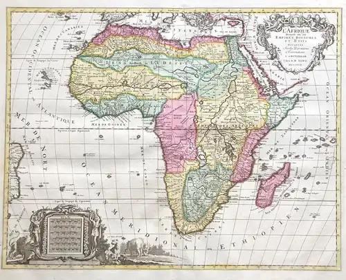L'Afrique divisée en ses Empires, Royaumes et Etats - Africa Afrique Afrika continent Kontinent