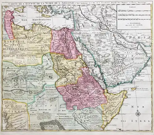 Carte de l'Egypte, de la Nubie, de l'Abissinie - Egypt Arabia Ägypten Arabie Red Sea Sudan Somalia Eritrea