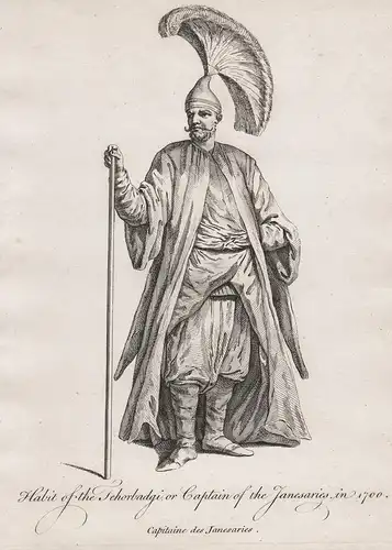 Habit of the Tehorbadgi, or Captain of the Janesaries in 1700 - Janissary Janitscharen Ottoman Empire Turkey T
