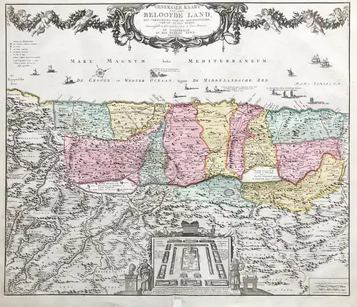 Generaale Kaart van het Beloofde Land tot verlichting voor de Geschiedenisse; vervat in den Bybel - Holy Land