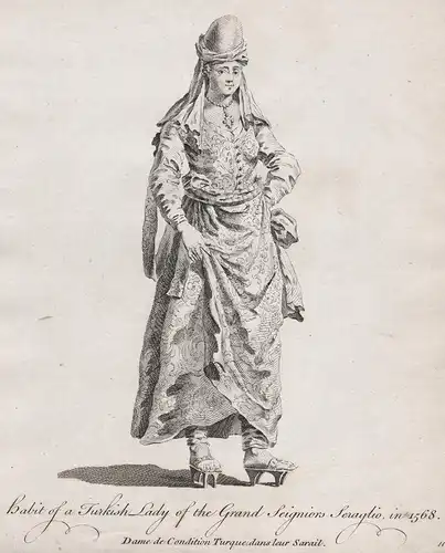 Habit of a Turkish Lady of the Grand Seigniors Seraglio in 1568  - Ottoman Empire Turkey Türkei Osmanisches Re