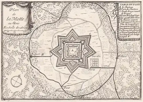 Plan de la Motte au Bois - Chateau de la Motte-aux-Bois Morbecque Nord Pas-de-Calais France Plan fortification