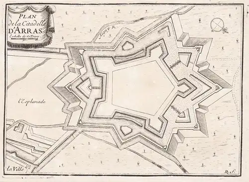 Plan dela Citadelle d'Arras - Arras Plan fortification citadelle Pas-de-Calais Hauts-de-France Frankreich