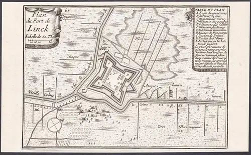 Plan du Fort de Link - Fort Lynck Looberghe Bourbourg Hauts-de-France France Frankreich