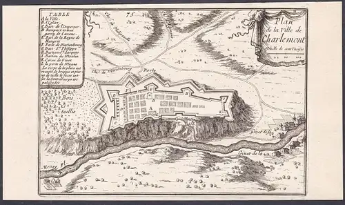 Plan de la Ville de Charlemont - Givet Fort de Charlemont Meuse Ardennes Grand-Est Plan fortification Fortifik