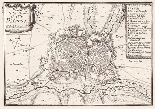 Plan de la Ville et Cite d'Arras - Arras Pas-de-Calais Hauts-de-France Frankreich