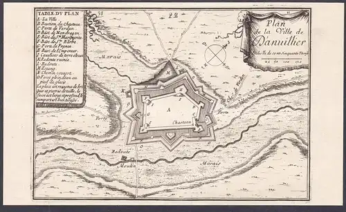 Plan de la Ville de Danuillier - Damvillers Meuse Grand-Est France Plan fortification Fortifikation