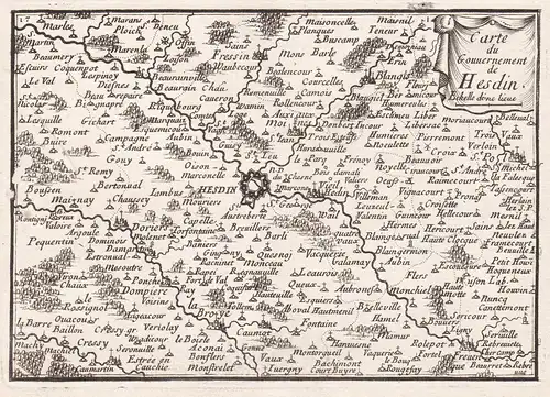 Carte du Gouvernement de Hesdin - Hesdin Montreuil Pas-de-Calais Hauts-de-France Frankreich