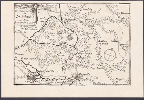 Carte du Gouvernement de la Motte au Bois - La Motte aux Bois Hazebrouck Morbecque Saint-Venant Haverskerque M