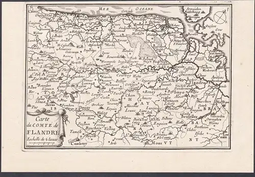 Carte du Comté de Flandre - Vlaanderen Flandre Flanders Flandern Belgique Belgium Belgien