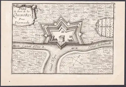 Plan du Fort de la Quenoke pres Dixmude - Diksmuide Fort Knokke Vlaanderen Flanders Flandern Flandre Belgique