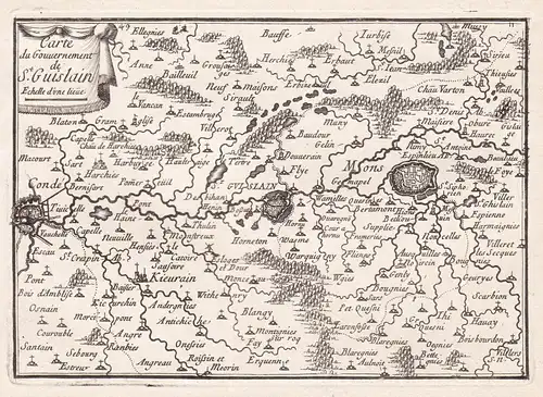 Carte du Gouvernement de St. Guislain - Saint-Ghislain Mons Conde-sur-l'Escaut Hainaut Wallonie Belgique Belgi