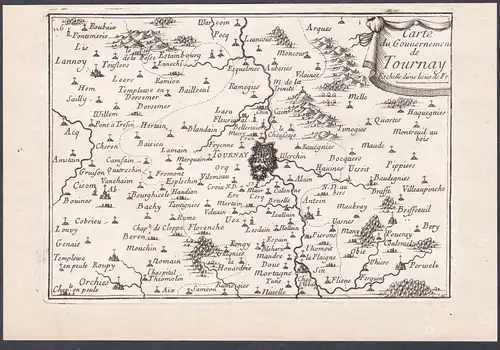 Carte du Gouvernement de Tournay - Tournai Wallonie Doornik Belgique Belgium Belgien