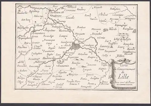 Carte du Gouvernement de Lille - Lille Armentiers Tourcoing Seclin Hauts-de-France