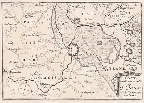 Carte du Gouvernement de St. Omer - Saint-Omer Pas-de-Calais France Frankreich