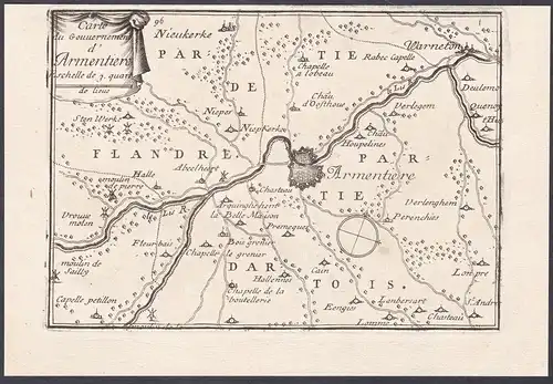 Carte du Gouvernement d'Armentiere - Armentieres Warneton Nieppe Houplines Bois-Grenier Hauts-de-France