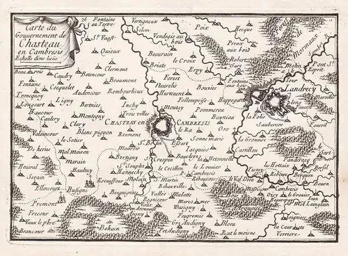 Carte du Gouvernement de Chasteau en Cambresis - Le Cateau-Cambresis Landrecies Nord Hauts-de-France Frankreic