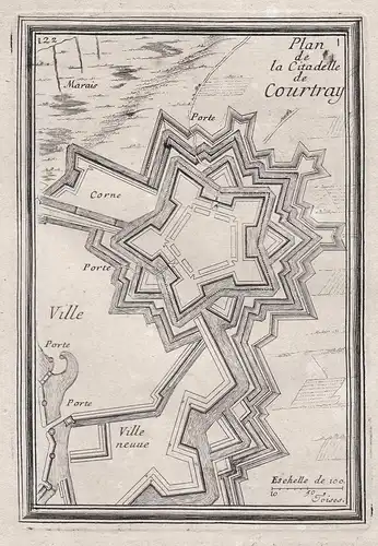 Plan de la Citadelle de Courtray - Kortrijk West-Vlaanderen Flanders Flandern Nederland Niederlande Netherland