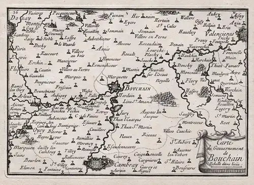 Carte du Gouvernement de Bouchain - Bouchain Cambrai Valenciennes Douai Hauts-de-France