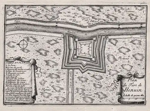 Plan du Fort de Henuin - Audruicq Ouderwijk Fort Hennuin Pas-de-Calais Hauts-de-France Plan fortification Fort