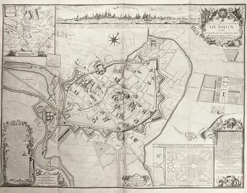 Plan de la Ville et des Environs de Dijon - Dijon Cote-d'Or Bourgogne-Franche-Comte Plan vue gravure carte