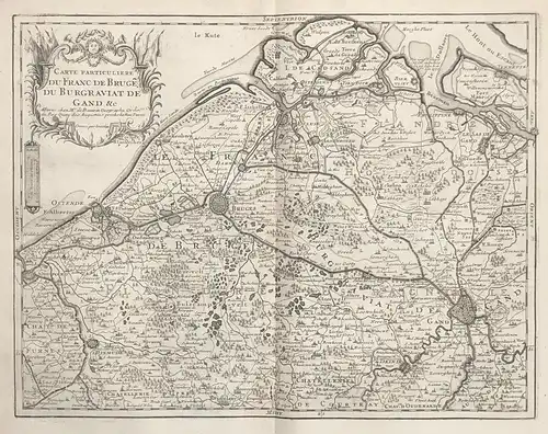 Carte Particuliere du Franc de Bruge, du Burgraviat de Gand &c. - Brugge Gent Sluis Nieuwpoort Torhout Ostende