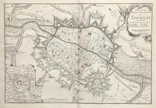 Plan de la Ville et Citadelle de Tournay en Flandre. - Tournay Hautes-Pyrenees Occitanie Plan fortification Fo