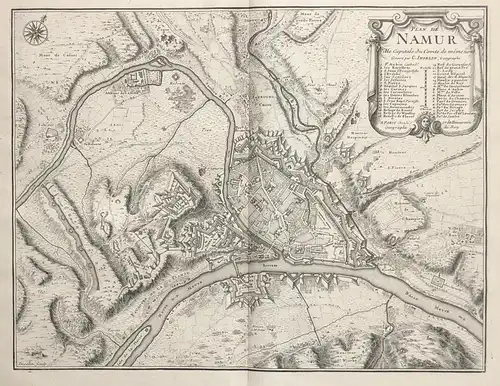 Plan de Namur, Ville Capitale du Comté de meme nom. - Namur Wallonie Belgique Belgium Belgien Plan fortificati