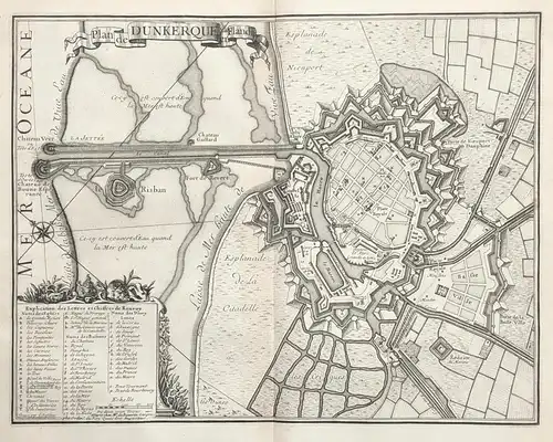 Plan de Dunkerque en Flandre - Dunkerque Dünkirchen Hauts-de-France Plan fortification Fortifikation