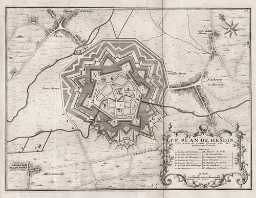 Le Plan de Hesdin - Hesdin Pas-de-Calais Hauts-de-France Plan fortification Fortifikation